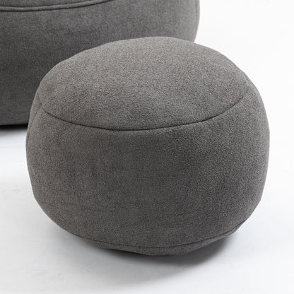 Bedding Bean Bag Sofa Chair High Pressure Foam Bean Bag Chair Adult Material With Padded Foam Padding Compressed Bean Bag With Footrest - Gray