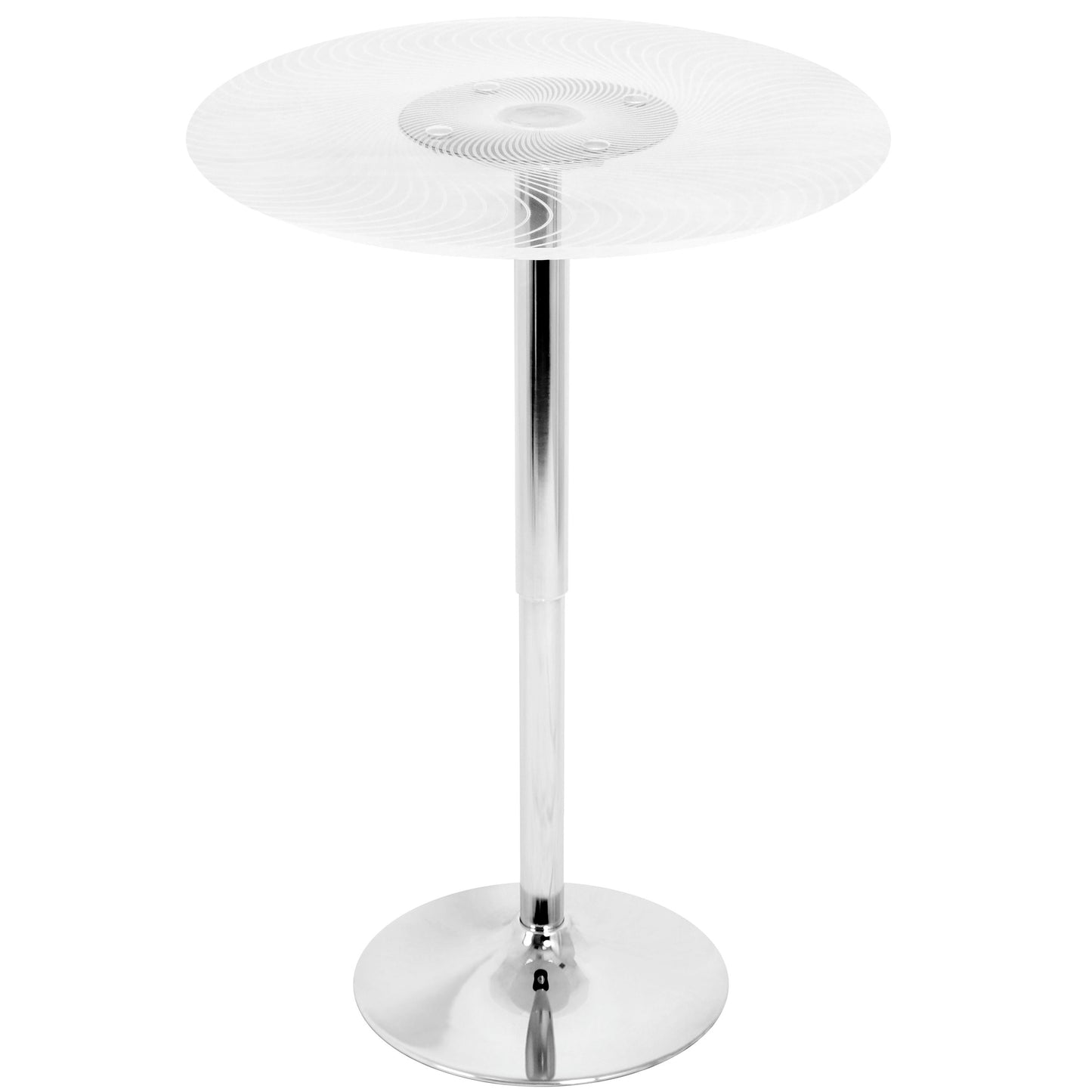 Spyra Ale - 3 Piece Contemporary Adjustable Bar With Light Up Set - Chrome / Clear / Black