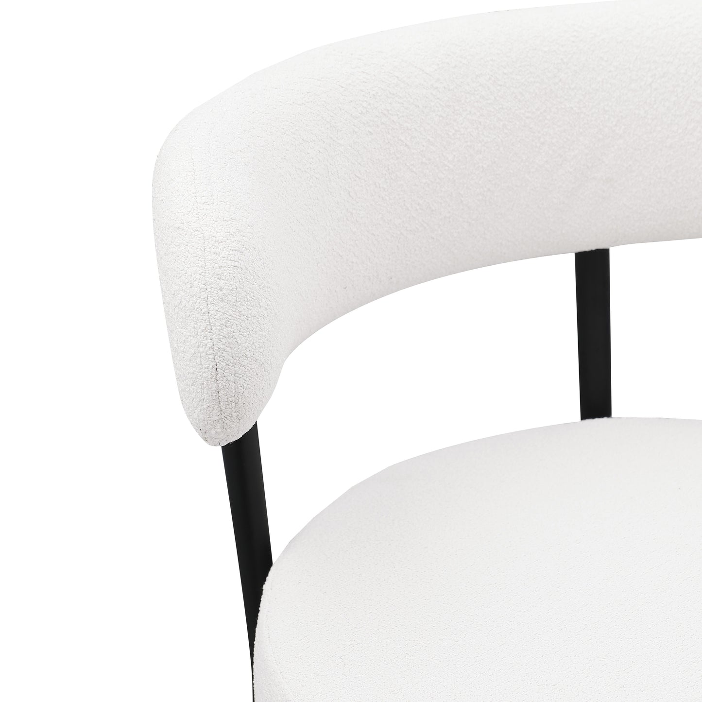 Modern Counter Height Stools, Uphsoltered Seat Barstools With Round Low Back Kitchen Stools With Footrest For Dining Room (Set of 2) - White