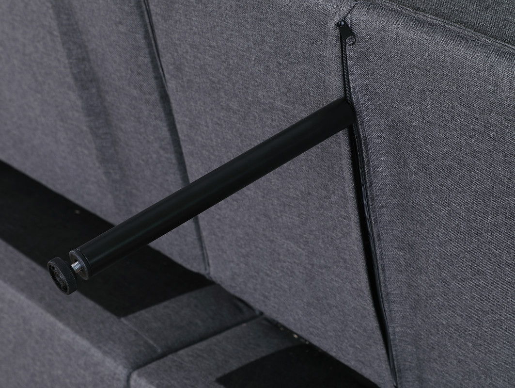 Zoey - Linen Convertible Sleeper Loveseat With Side Pocket - Dark Gray