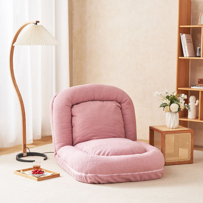 Triple Fold Pink Down Sofa Bed - Pink