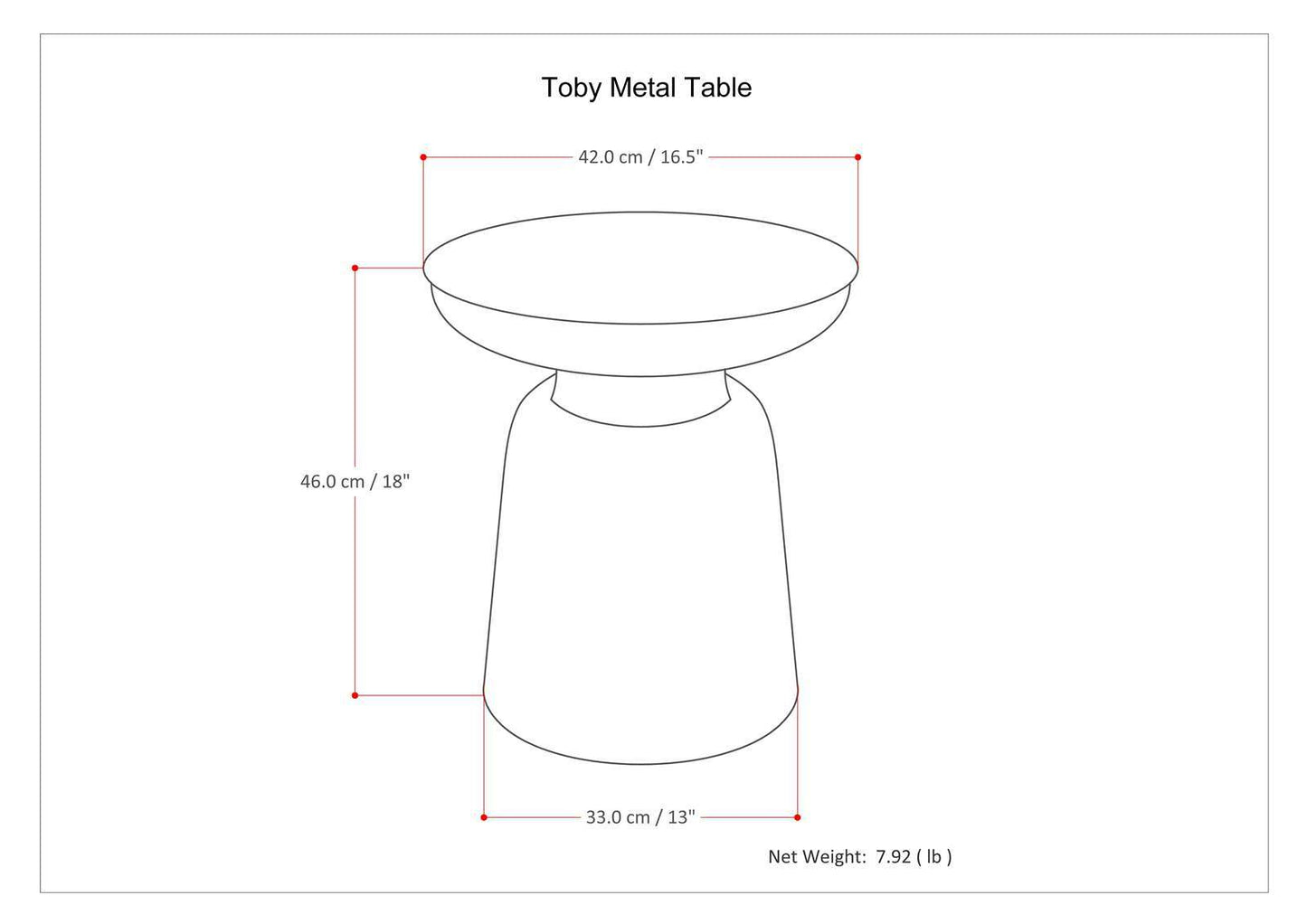 Toby - Metal Accent Table - Silver