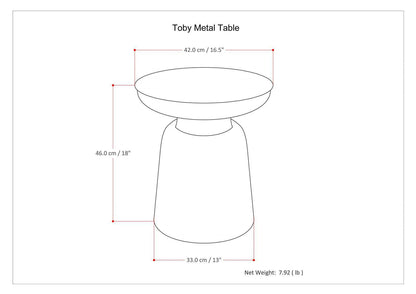 Toby - Metal Accent Table - Silver