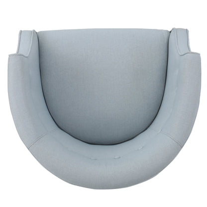 Elegant Upholstered Club Chair With Button Tufting - Light Blue
