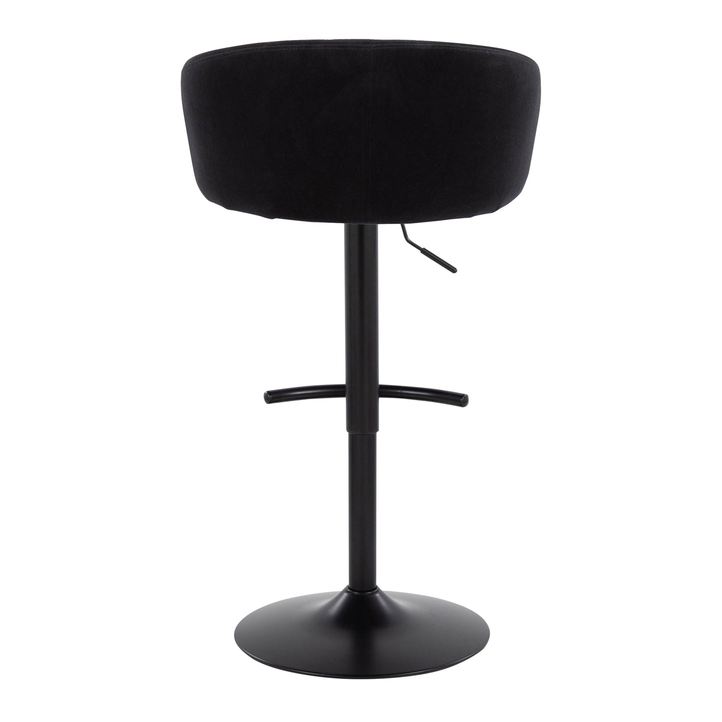 Claire - Contemporary Adjustable Barstool With Swivel With Rounded T Footrest (Set of 2) - Black