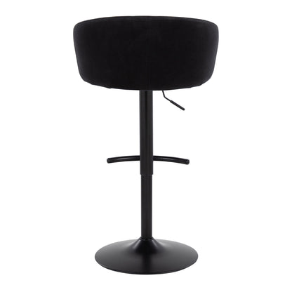 Claire - Contemporary Adjustable Barstool With Swivel With Rounded T Footrest (Set of 2) - Black
