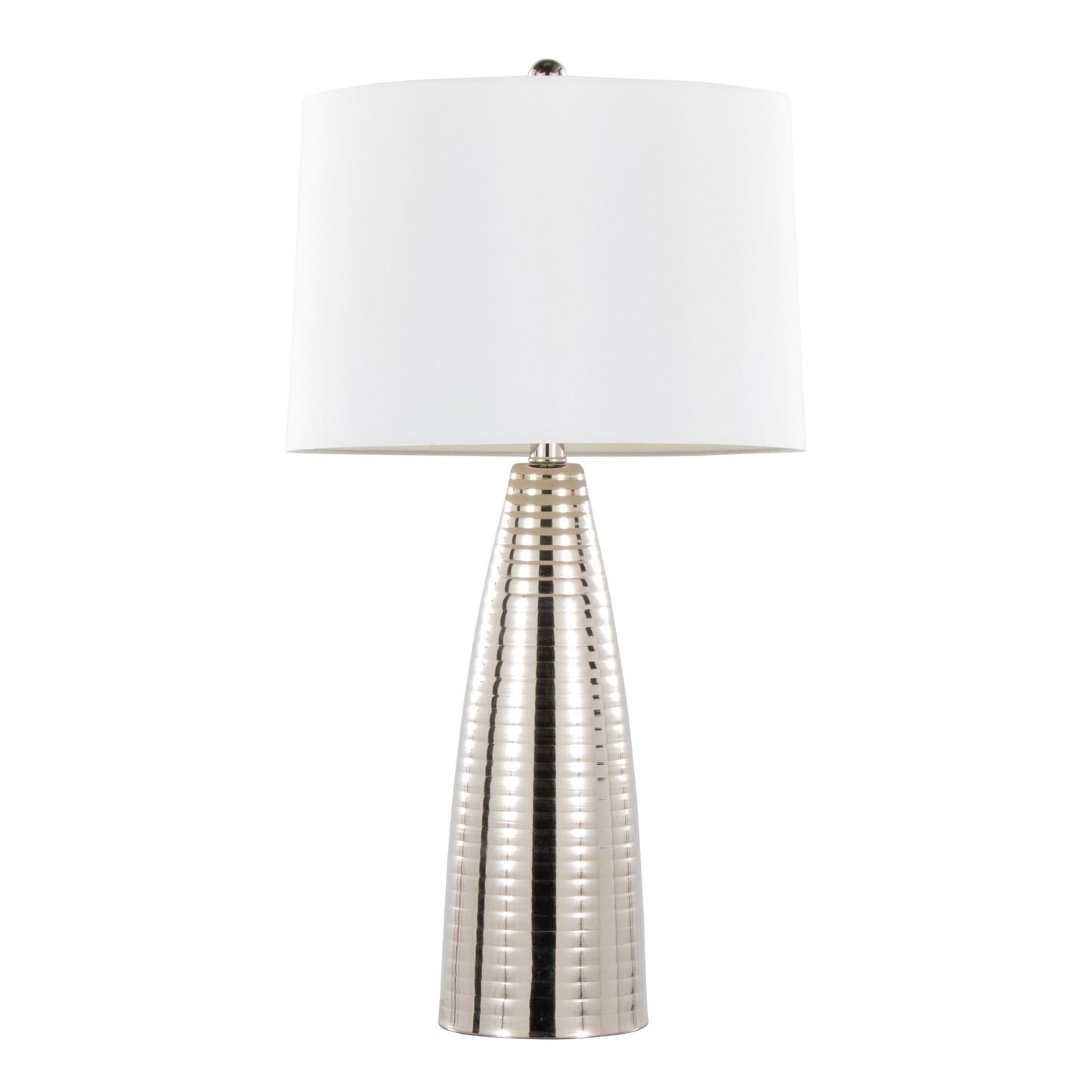 Maya - Contemporary Table Lamp (Set of 2) - Polished Nickel / White