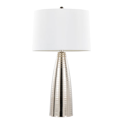Maya - Contemporary Table Lamp (Set of 2) - Polished Nickel / White