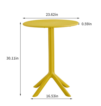 3 Piece Plastic Arm Chair Bistro Grs Premium Ocean Plastic - Mustard