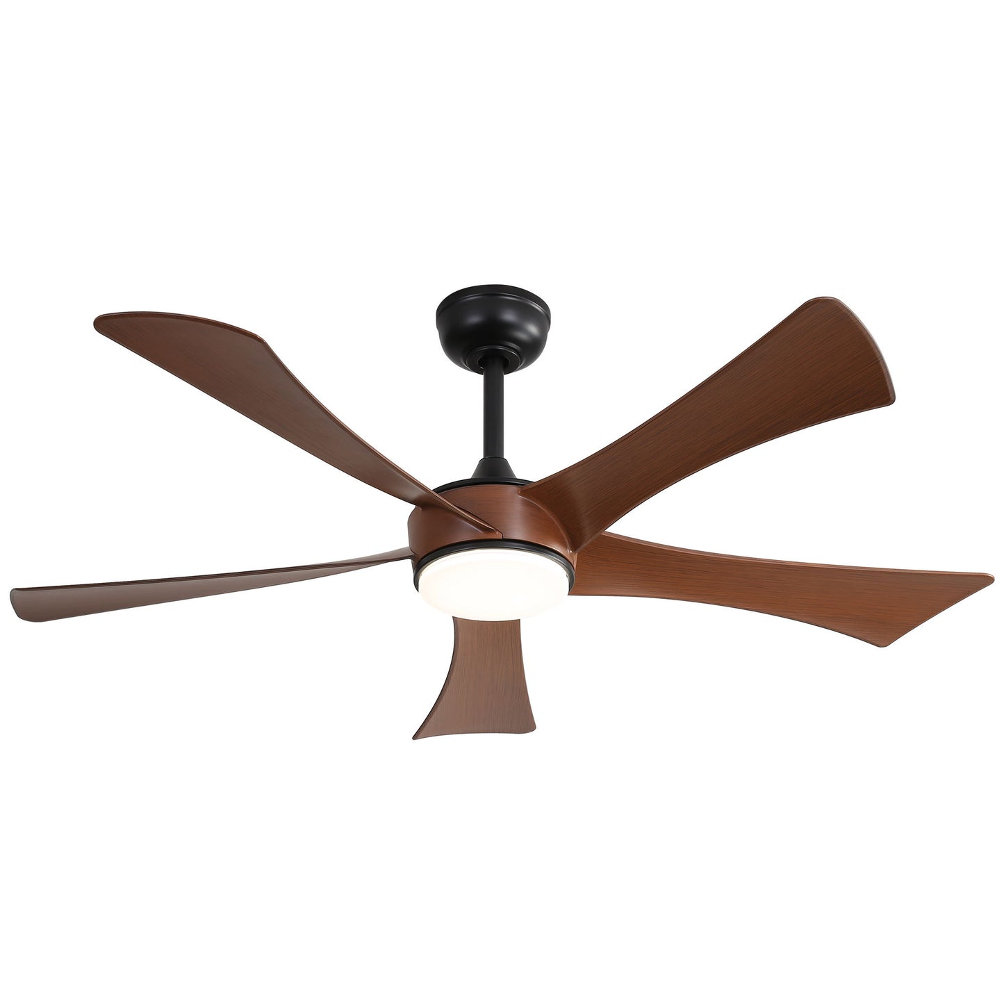 Modern Ceiling Fan With 3 Color Dimmable 5 ABS Blades Remote Control Reversible DC Motor With LED Light - Black
