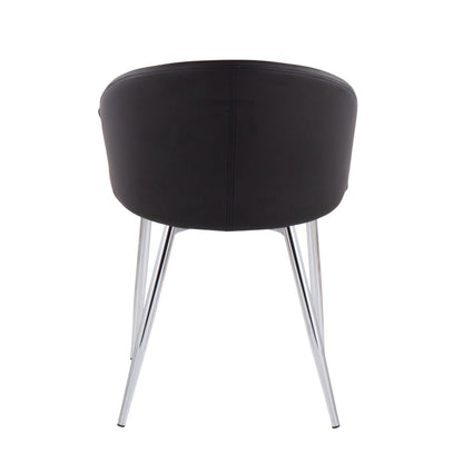 Claire - Contemporary / Glam Chair (Set of 2) - Chrome / Black