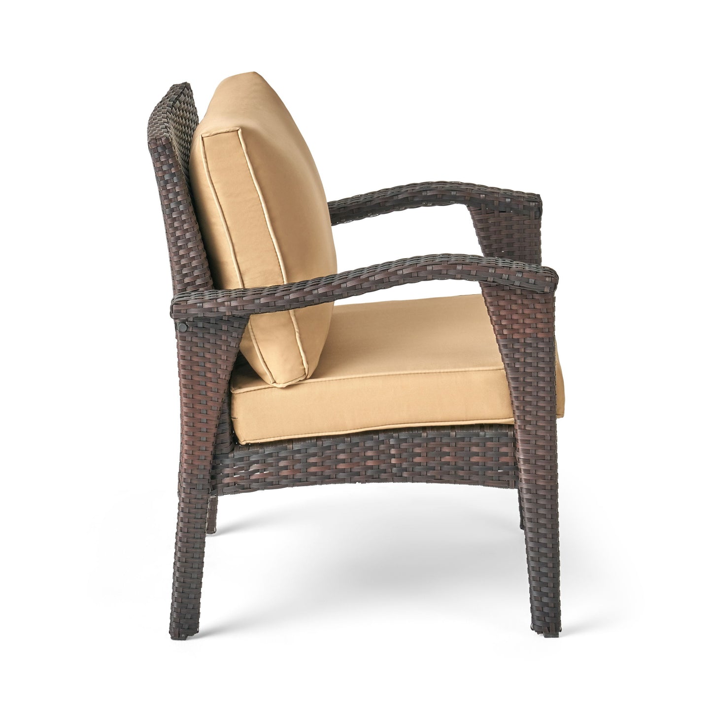 Honolulu - 4 Pieces Wicker Set Outdoor Seating - Brown / Tan With