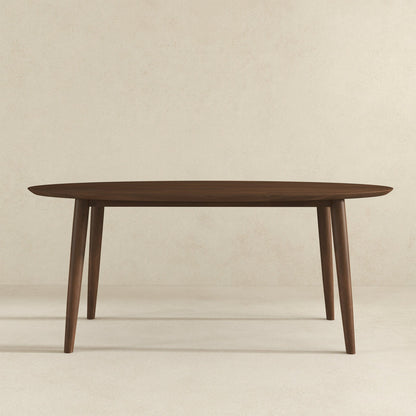 Ada - Mid-Century Modern Style Oval Dining Table - Brown