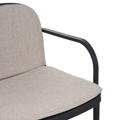 Luna - Outdoor Patio Loveseat With Frame And Cushions Weather Resistant Pp Material - Beige / Black