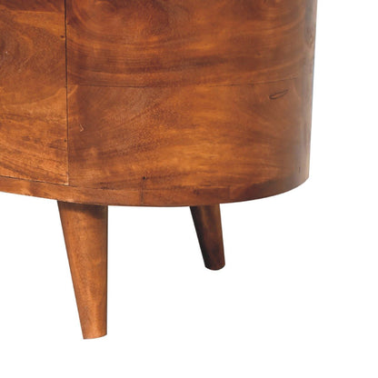 Rounded Lid Up Blanket Box - Chestnut