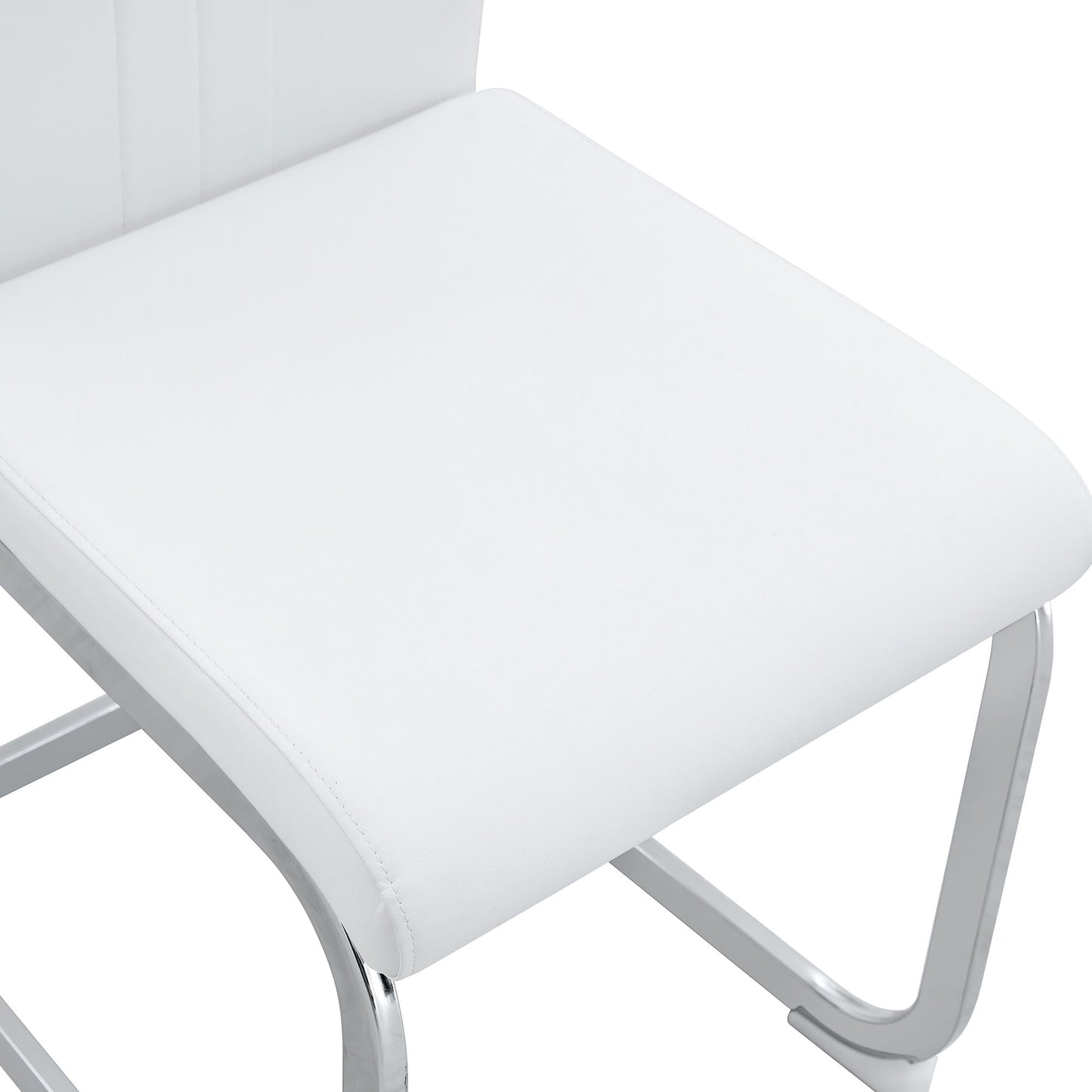(Set of 4) Material Bow Shaped Chairs Adding Fashion To Minimalist And Contemporary Home Styles - White
