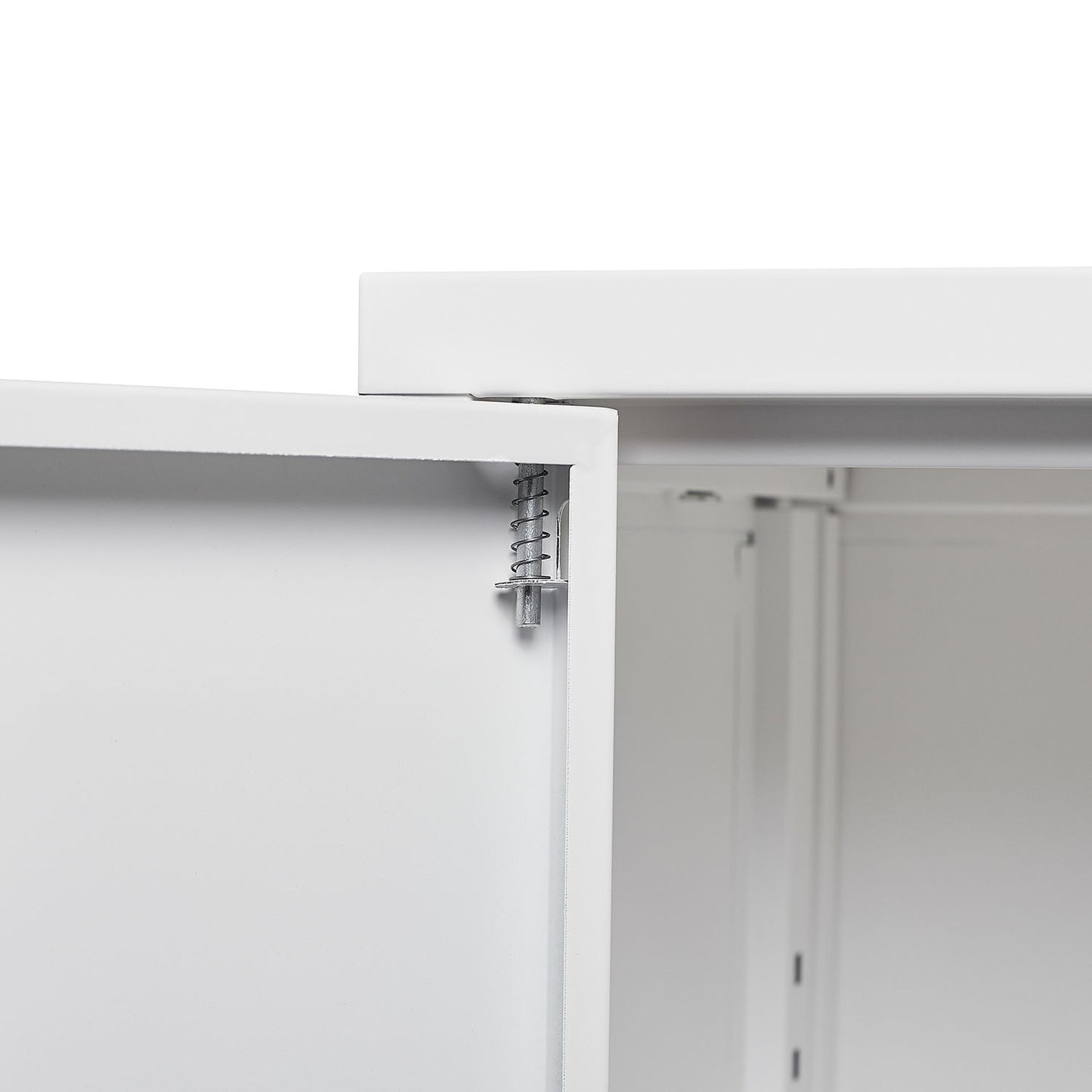 Metal Storage Cabinet With Locking Doors And Adjustable Shelf, Folding Filing Storage Cabinet, Folding Storage Locker Cabinet For Home Office, School, Garage - White