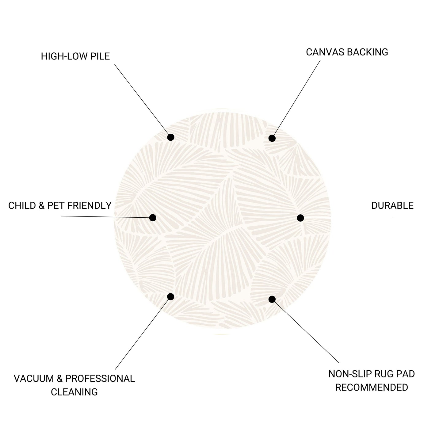 Curve - Round Rug - White