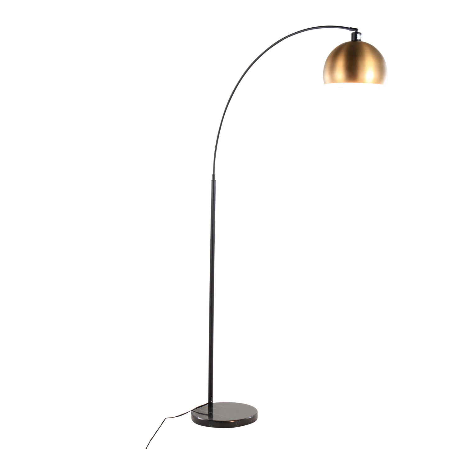 March - Contemporary Floor Lamp - Black / Antique Brass