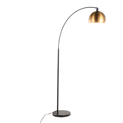 March - Contemporary Floor Lamp - Black / Antique Brass