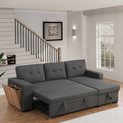 3 Piece Upholstered Sectional - Dark Gray