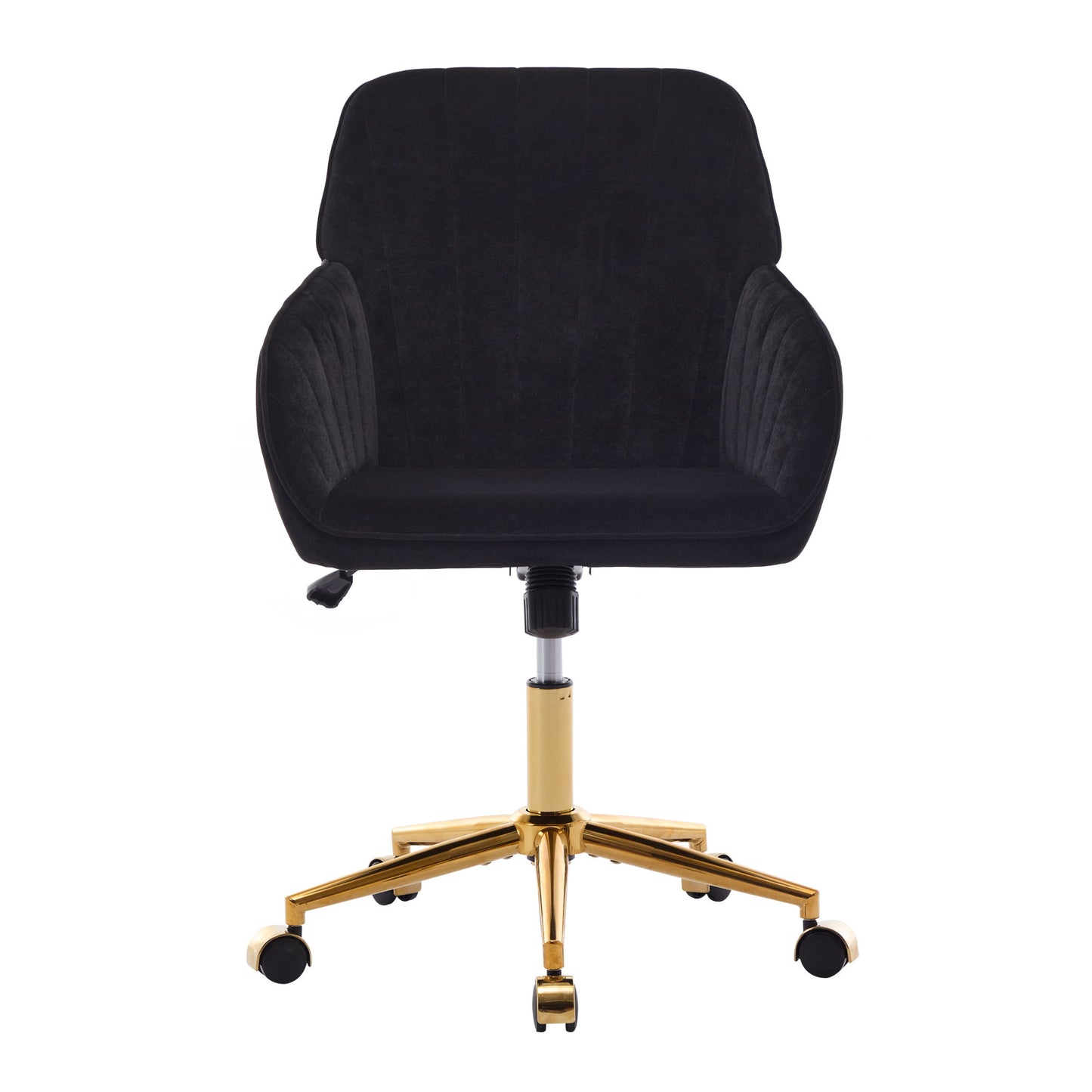 Adjustable Office Chair, Ergonomic Swivel Chair Velvet, Comfortable For Long Sitting - Black
