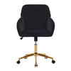 Adjustable Office Chair, Ergonomic Swivel Chair Velvet, Comfortable For Long Sitting - Black