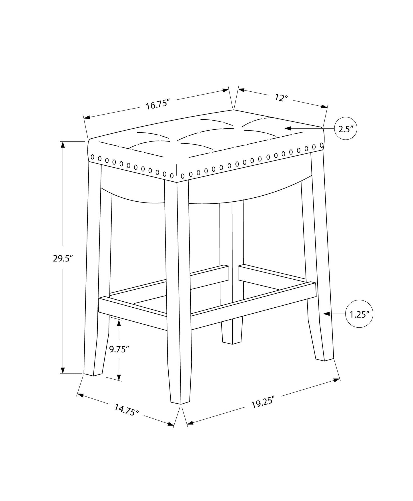 Bar Stool, Bar Height, Saddle Seat, Transitional (Set of 2) - White