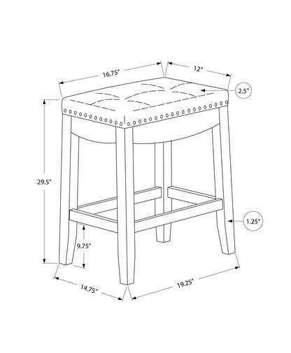 Bar Stool, Bar Height, Saddle Seat, Transitional (Set of 2) - White