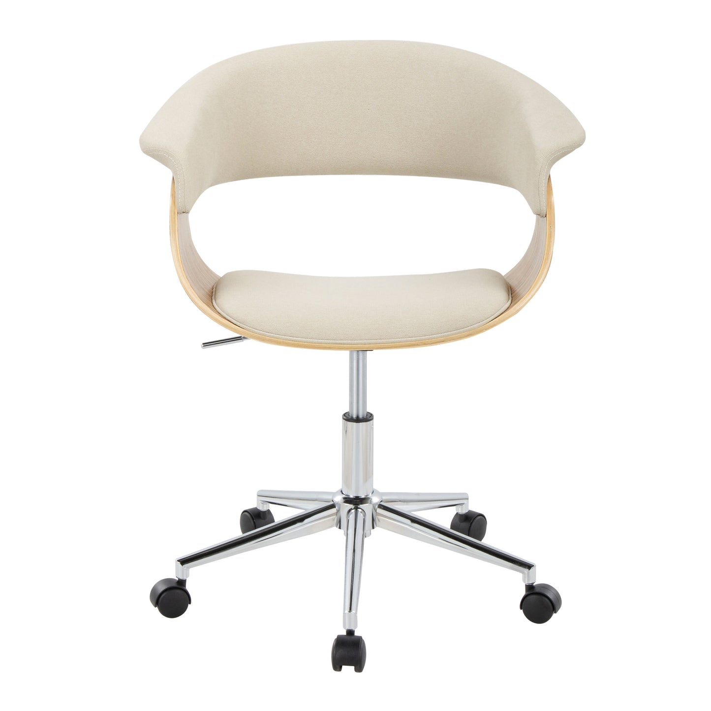 Vintage Mod - Mid-Century Modern Office Chair - Chrome / Zebra / Cream