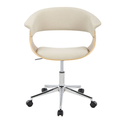 Vintage Mod - Mid-Century Modern Office Chair - Chrome / Zebra / Cream