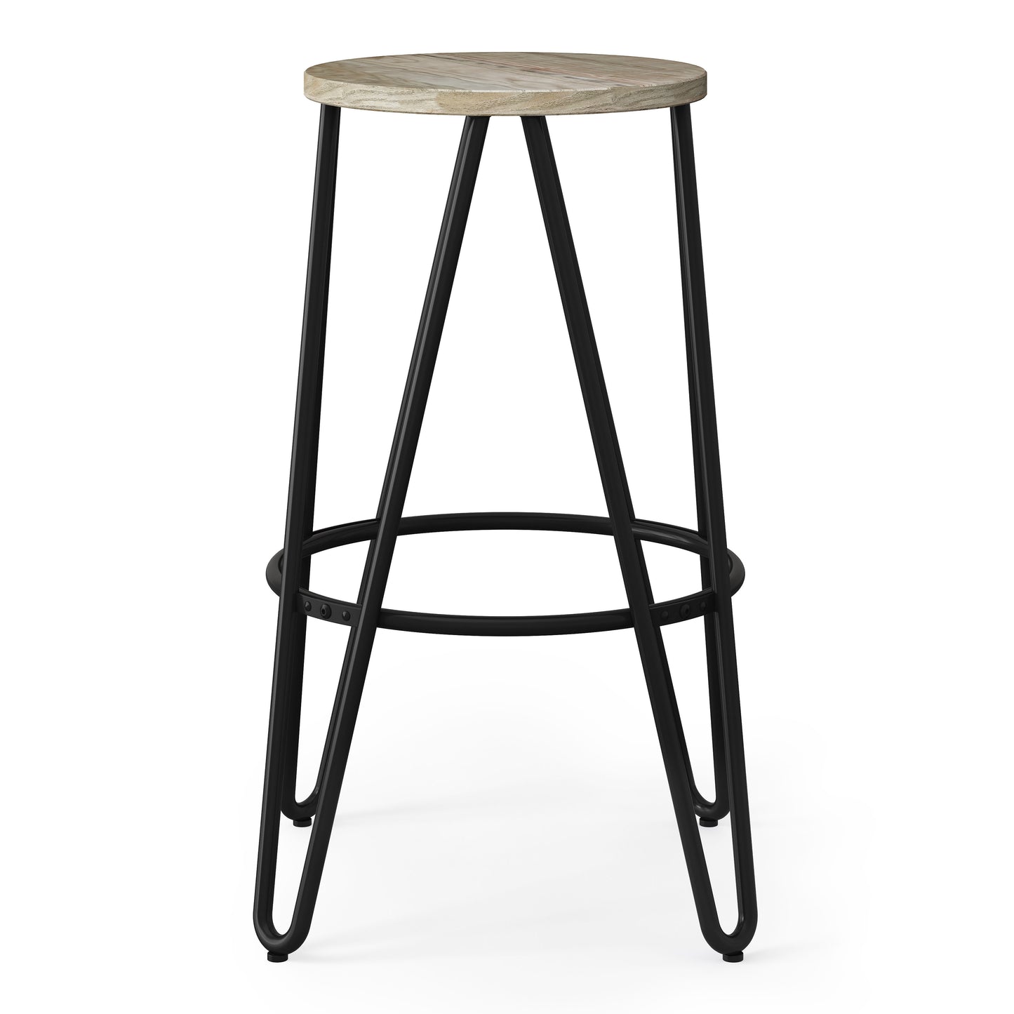 Simeon - Counter Height Stool With Wood Seat (Set of 2) - Natural / Black