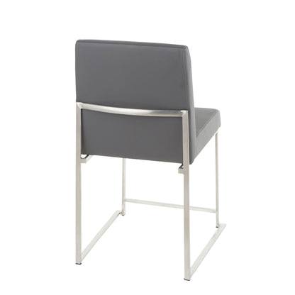 Fuji - Contemporary High Back Dining Chair (Set of 2) - Gray