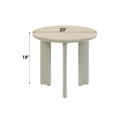 Ingram - Ceramic Top End Table - Light Gray