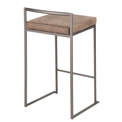 Fuji - Industrial Stackable Counter Stool (Set of 2) - Brown