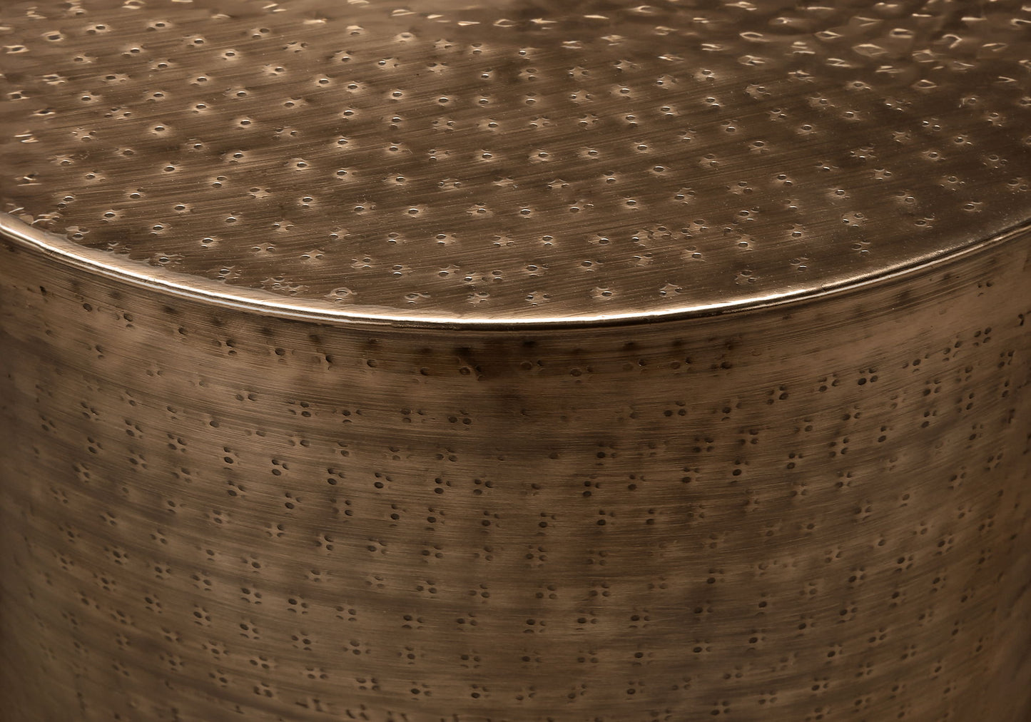 Drum Accent Side Table, Contemporary And Modern - Copper