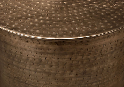 Drum Accent Side Table, Contemporary And Modern - Copper