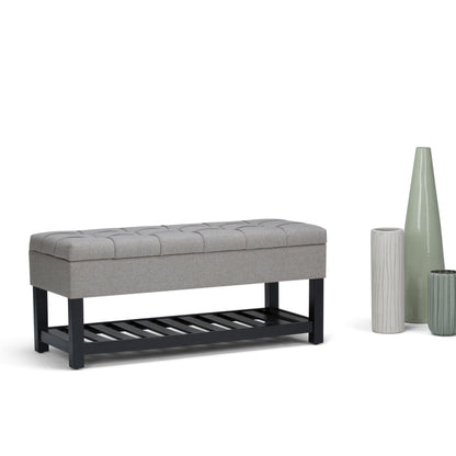 Saxon - Storage Ottoman Bench - Dove Gray
