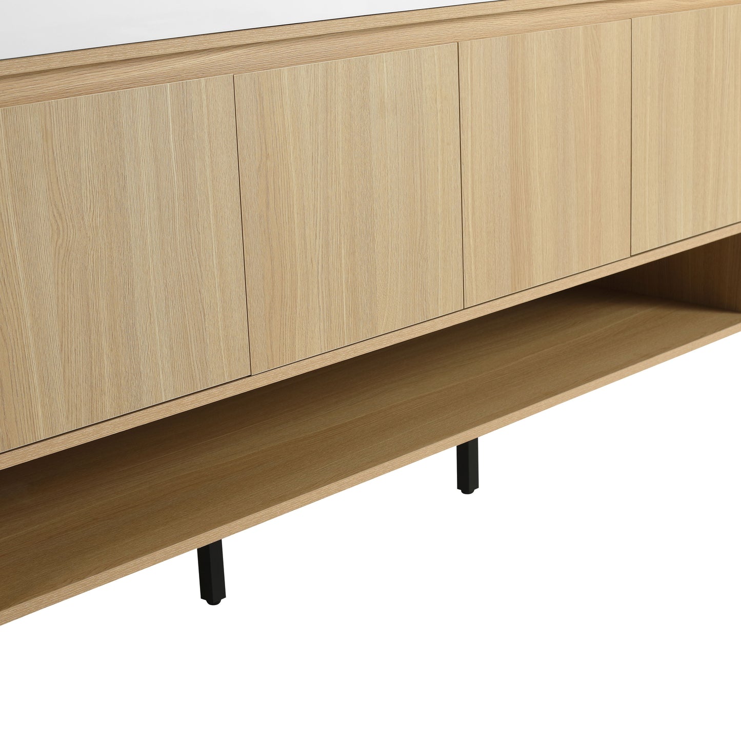 Modern 60" Bathroom Vanity Combo With Single Resin Sink And Storage Cabinet - Oak