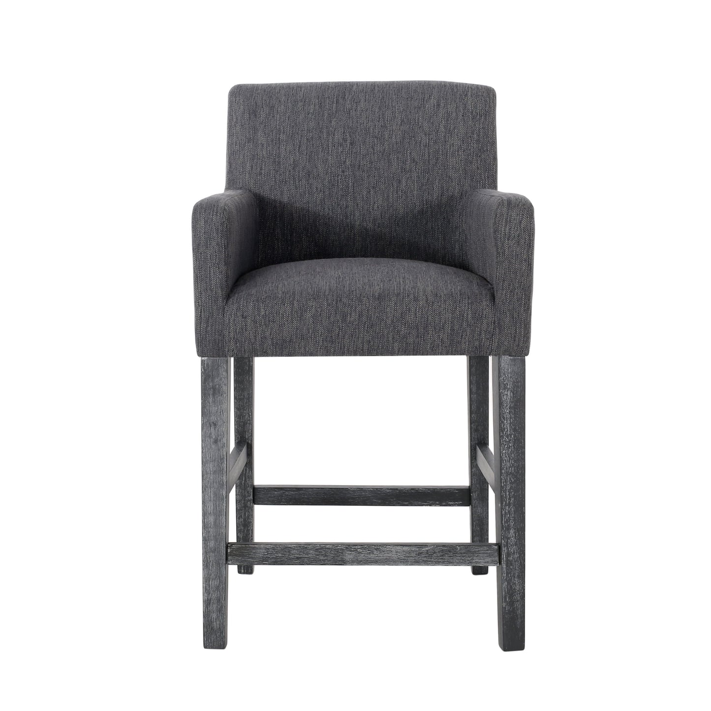 Serenitia - Upholstered Counter Chair With Straight Arm - Charcoal