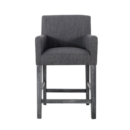 Serenitia - Upholstered Counter Chair With Straight Arm - Charcoal