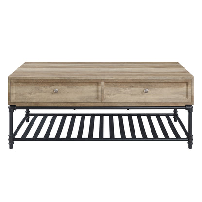 Brantley - Rectangular Coffee Table - Oak / Sandy Gray