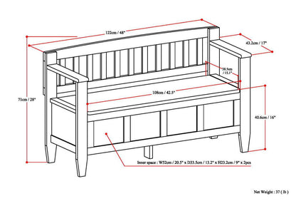 Brooklyn - Entryway Storage Bench - Medium Saddle Brown