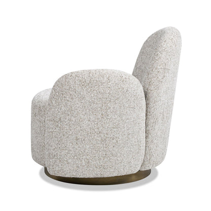 Duo - RAF One-Arm Swivel Accent Chair - Multi Greige Beige
