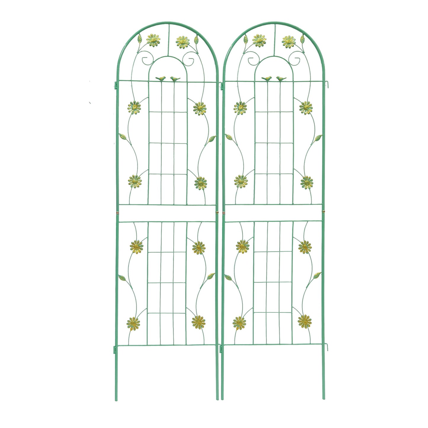 2 Pack Metal Garden Trellis Rustproof Trellis For Climbing Plants Outdoor Flower Support - Green