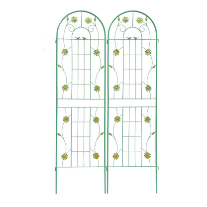 2 Pack Metal Garden Trellis Rustproof Trellis For Climbing Plants Outdoor Flower Support - Green