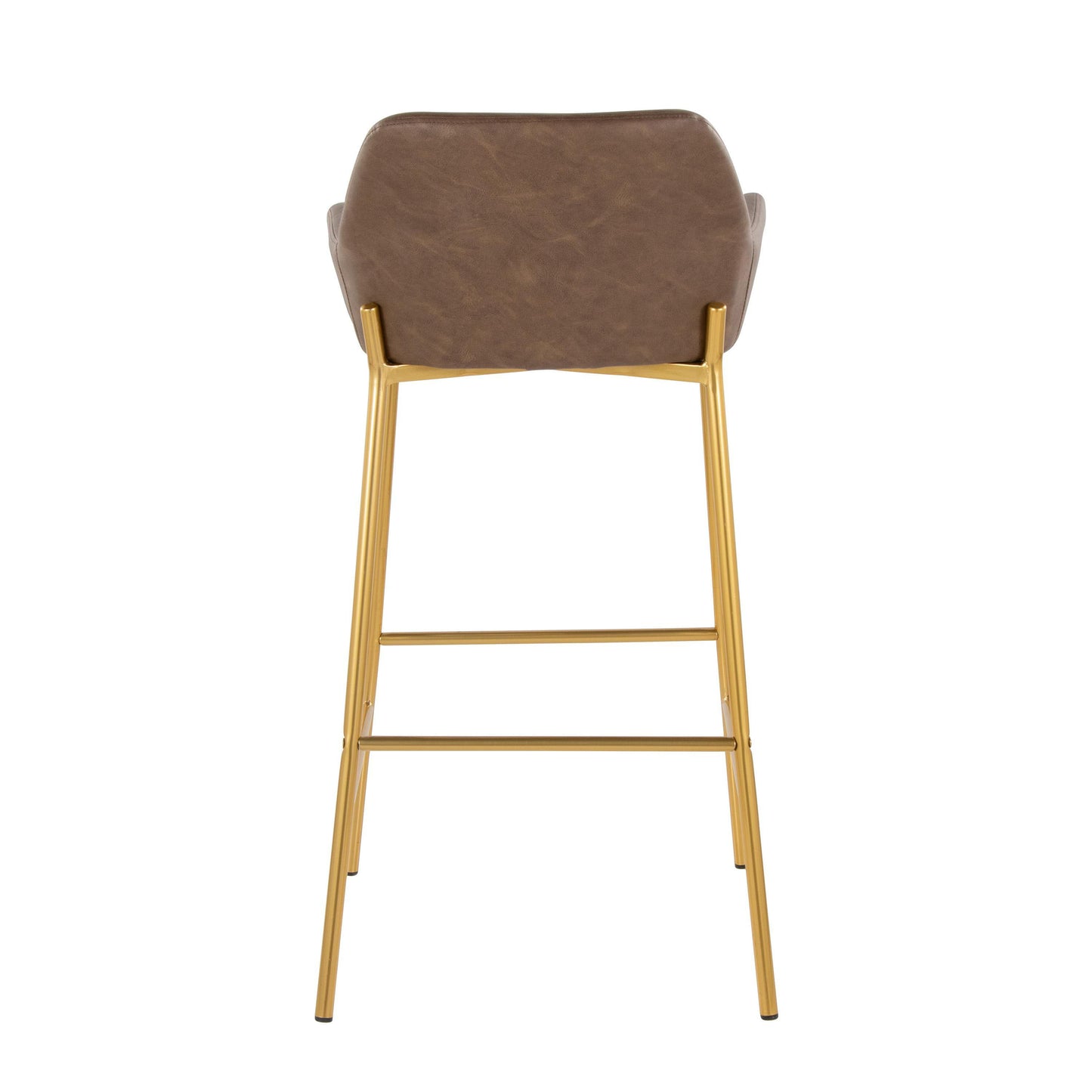 Daniella - Contemporary / Glam Fixed Height Barstool (Set of 2) - Gold / Espresso