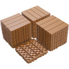 Plastic Interlocking Deck Tiles, Patio Flooring Outdoor Waterproof All Weather Use For Garden Poolside Front / Back Yard (Set of 44) - Burlywood