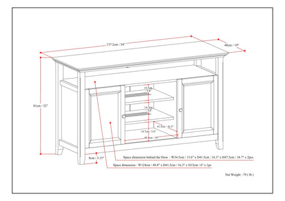 Amherst - TV Media Stand - Fog Gray