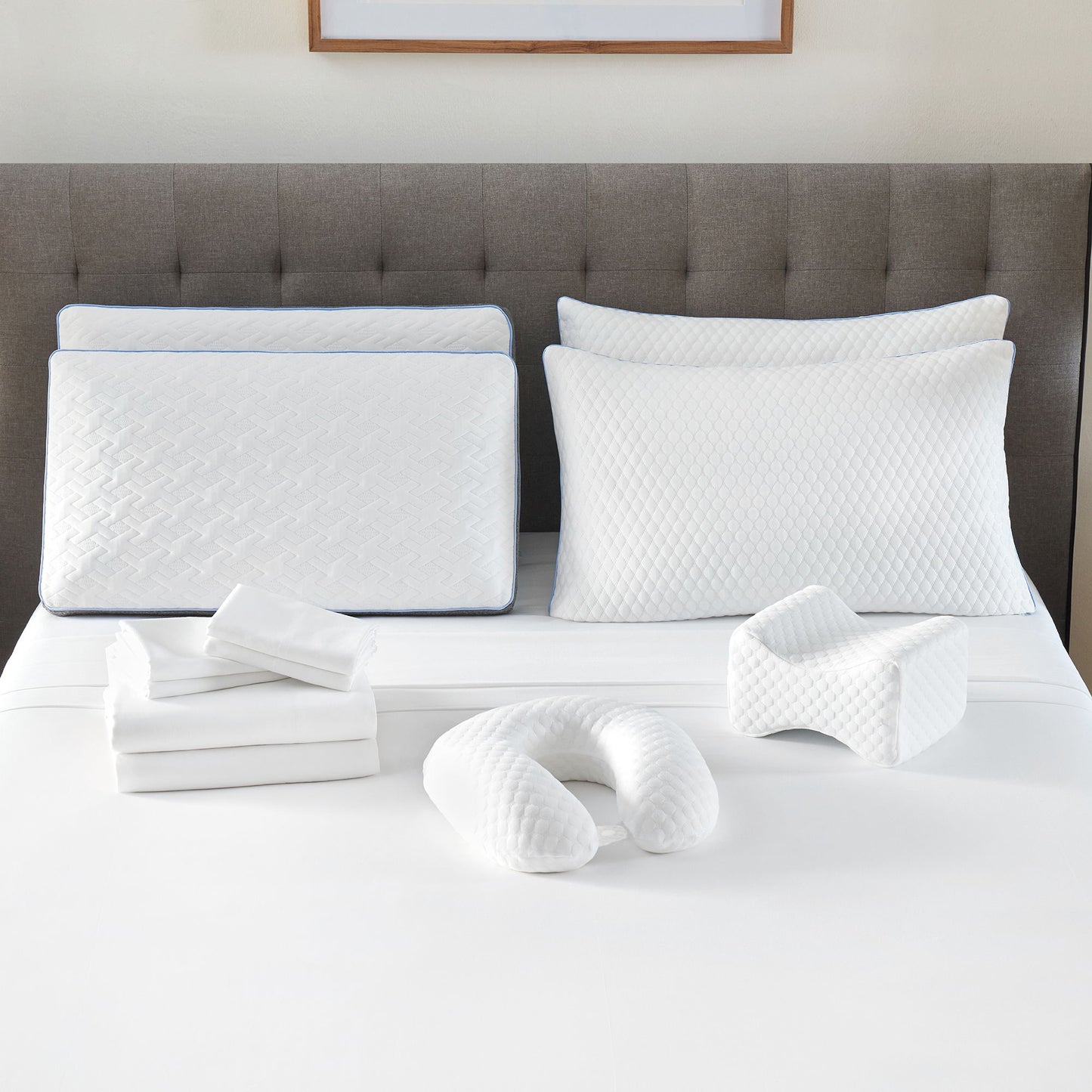 12 Piece California King Size Premium Comfort Bedding Pack - White